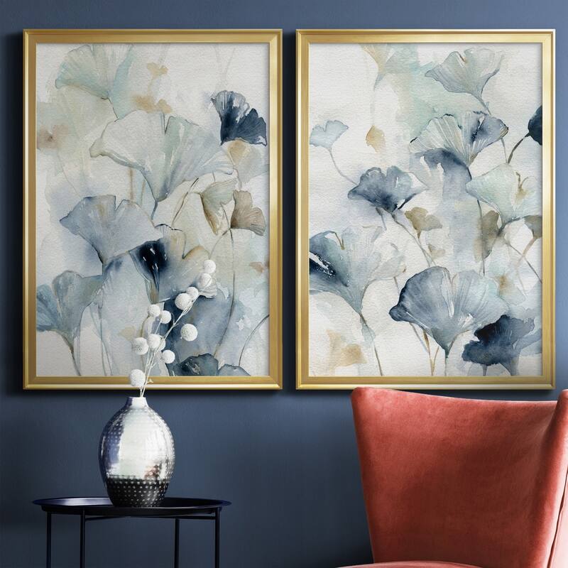 Indigo Ginkgo I Premium Framed Print - Ready to Hang - Multi-Color