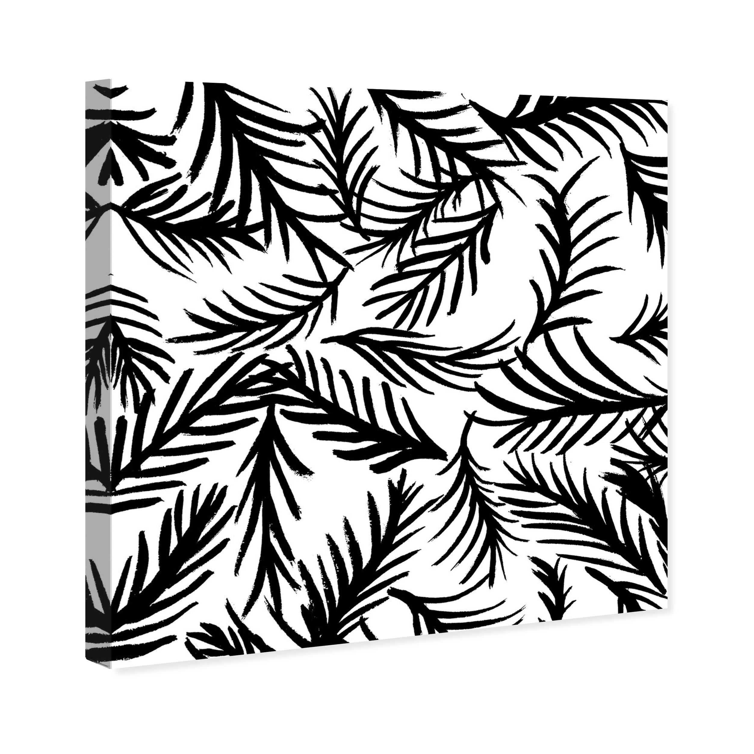 Wynwood Studio Canvas Floral and Botanical Palmera Pattern Black and