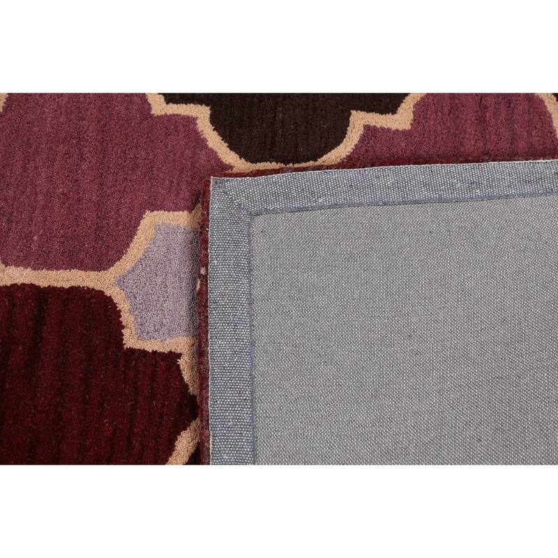 Modern Geometric Trellis Oriental Area Rug Hand-tufted Wool Carpet - 3'0" x 5'0"