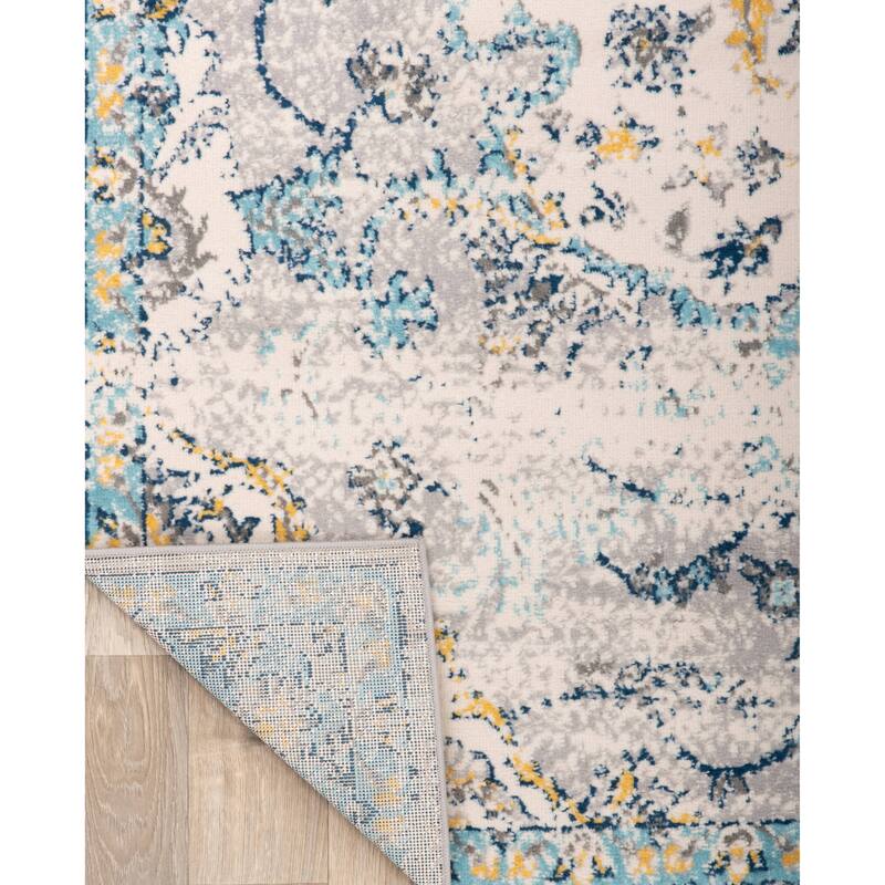 The Curated Nomad Sunset Blue Distressed Bohemian Rug