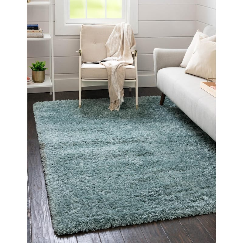 Shag Arum Shag Collection Area Rug - 10'x13' - Slate Blue
