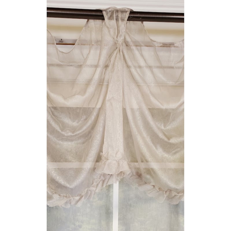 RLF Home Design Sheers Victory Swag 3-Scoop Window Valance