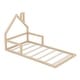 preview thumbnail 6 of 20, Twin Size Wood Floor Bed with House-Shaped Headboard, Natural Finish for a Playful and Modern Bedroom Look