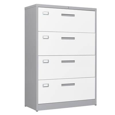 4 Drawer File Cabinet with Lock- Metal Filing Cabinets-Organization Storage for Home Office-Hanging Letter/Legal/F4/A4 Size