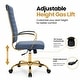 preview thumbnail 79 of 98, Benmar Ribbed Leather Executive High Back Office Chair with Gold Frame, Swivel, Tilt, Lumbar Support