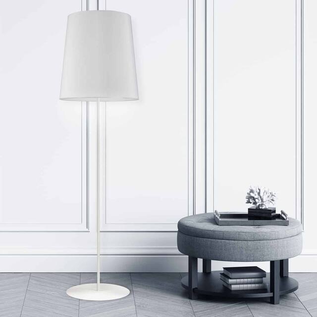 1 Light Transitional Matte White Luxury Modern Minimalist Floor Lamp