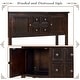 preview thumbnail 13 of 61, Vintage Elegant Style Buffet Sideboard Console Table with 4 Storage Drawers, 2 Cabinets & Bottom Shelf (Antique Gray)