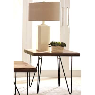 Natural Live Edge Mahogany Living Room End Table