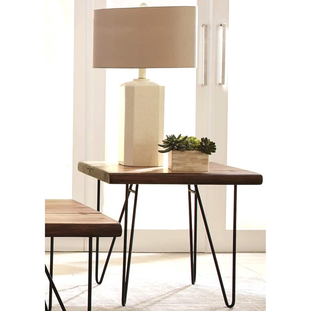 Natural Live Edge Mahogany Living Room End Table