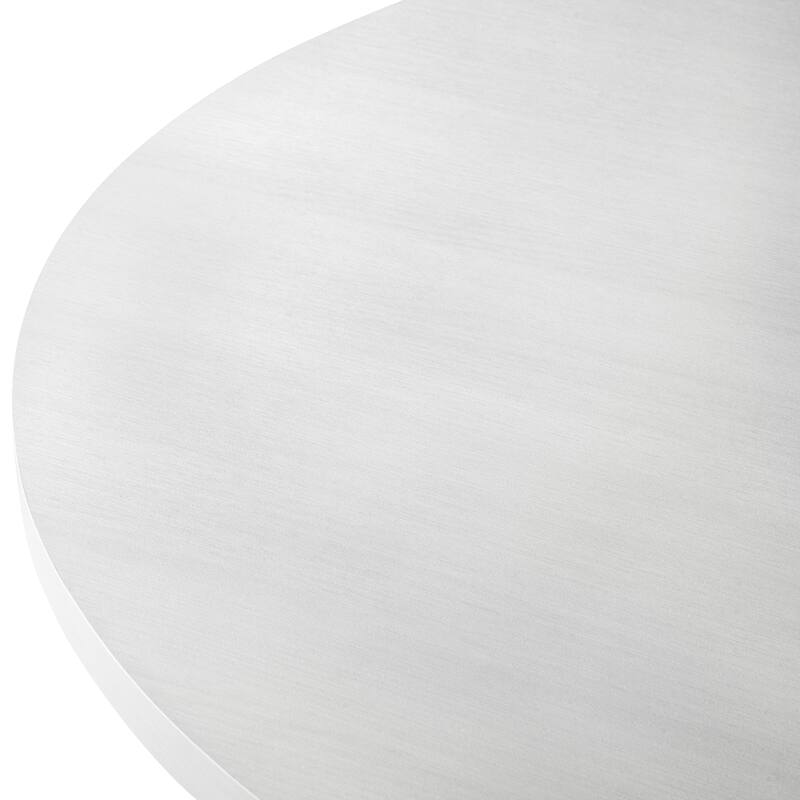 Modern Style Dining Set with Round Table and Faux Leather Upholstered Chairs