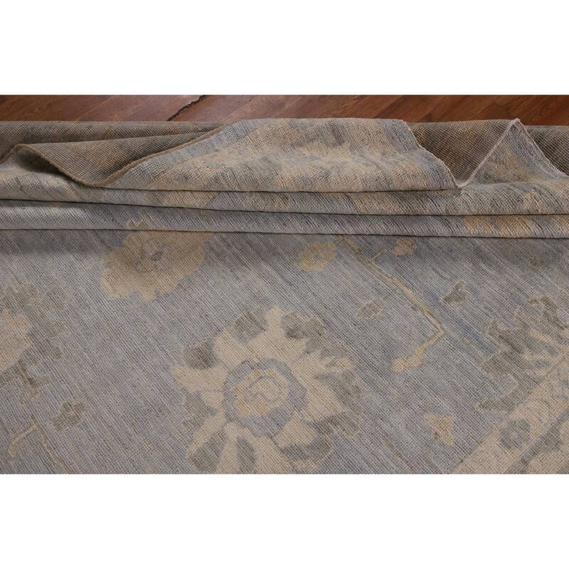 Blues Oushak Turkish Area Rug Handmade Wool Carpet - 8'0"x 9'10"