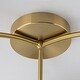 preview thumbnail 12 of 20, 6-Light Brass Semi-Flush Mount Ceiling Light with Opal Glass Shades - 24.2-in W x 9.05-in H