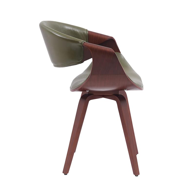 Porthos Home Drew Faux Leather Mid Century Dining Chair with Wooden Legs