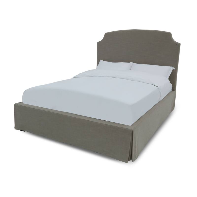 Laurel Upholsterd Skirted Storage Panel Bed in Wheat