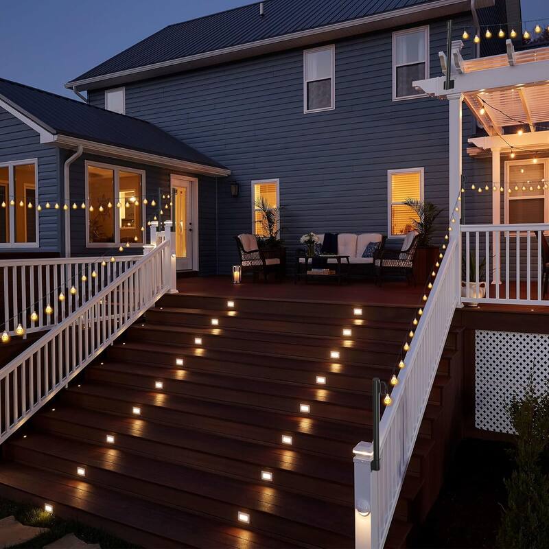 Suchtale String Light Poles, Suspension Outdoor Fence Post Lights with Clip and Bracket Hanging