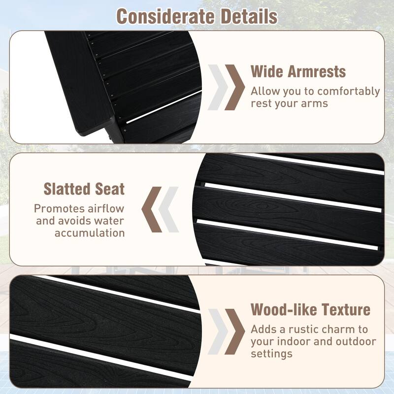 Gymax Patio Dining Chairs Set of 4 w/Wide Armrests Curved Seat Wood