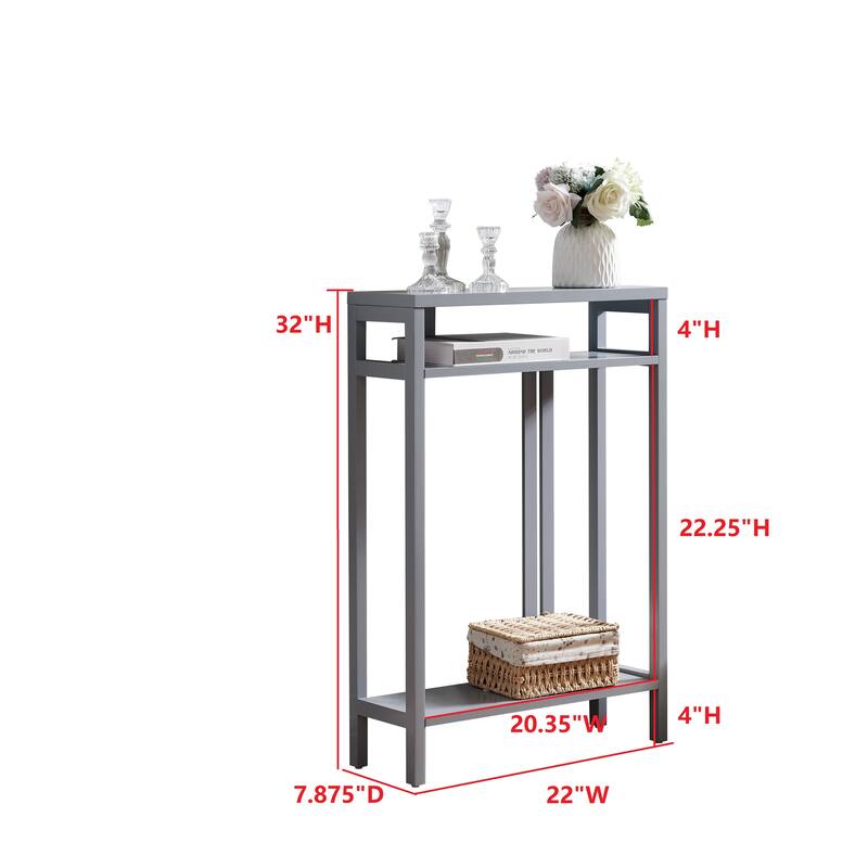 Bisbee Wood 22-inch Console Table with Two Shelves - 22"L x 8"W x 32"H