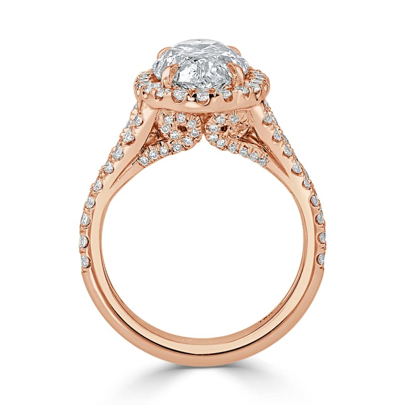 Auriya 14k Gold 2 1/2cttw Split Shank Oval Halo Diamond Engagement Ring (H-I, I1-I2)