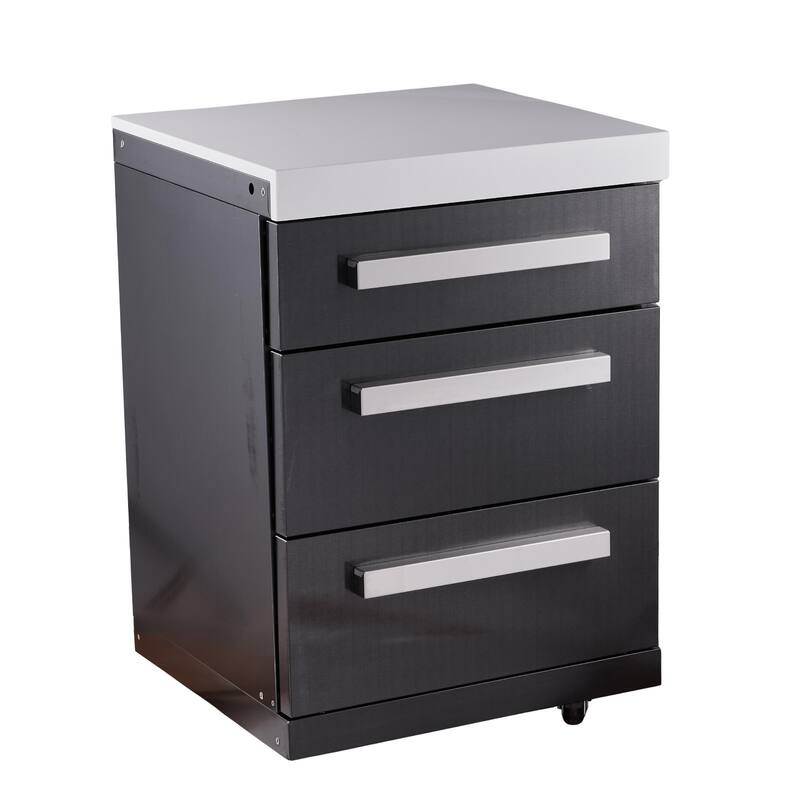 Mont Alpi MADRW-BSS Extra Storage Soft-Closing 3-Drawer Slides Stainless Steel Cabinet Module for MAi805-BSS Black Series Grills