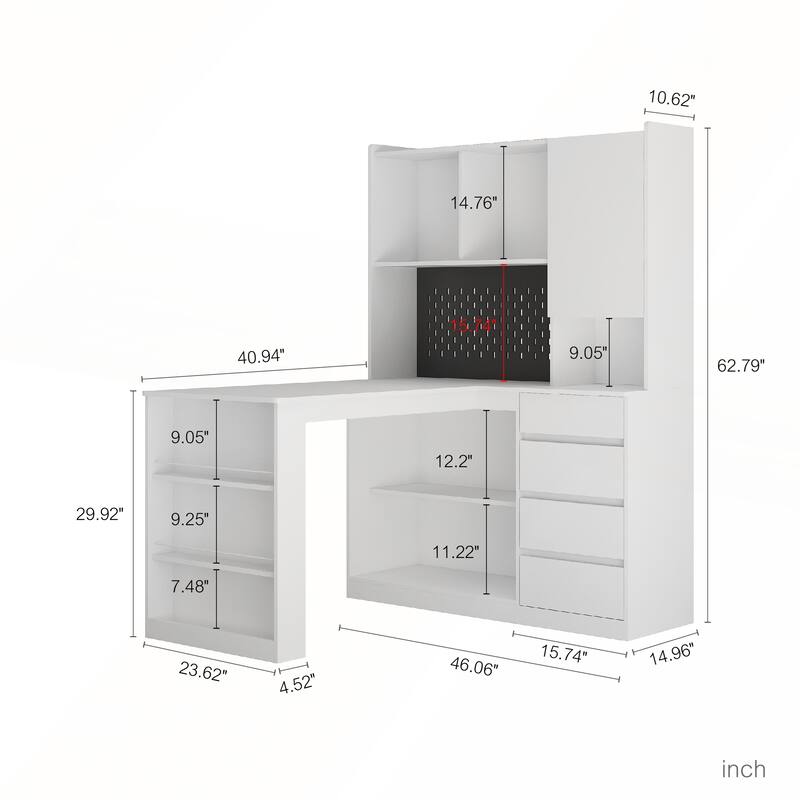 L Shaped Desk with Charger