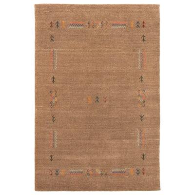 ECARPETGALLERY Hand Loomed Kashkuli Gabbeh Brown Wool Rug - 4'0 x 6'0