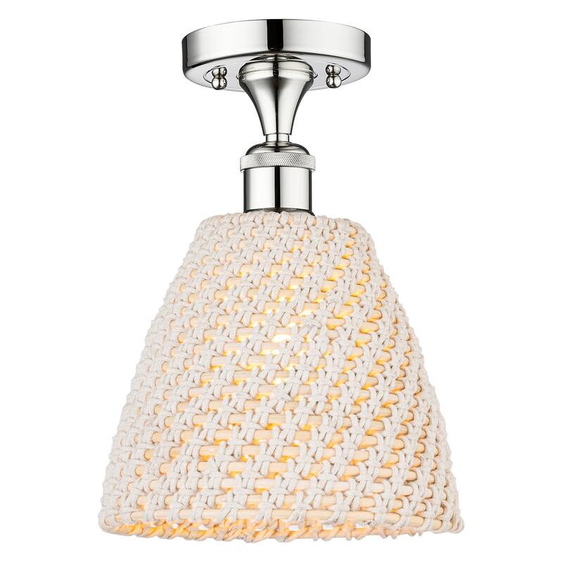 Innovations Lighting 616-1F-12-9 Bristol Natural Semi-Flush Bristol - Polished Chrome / Natural