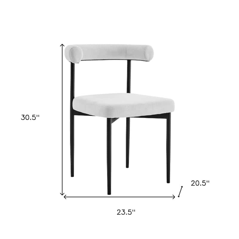 HomeRoots Set of Two Gray And Black Upholstered Polyester Open Back Dining Side Chairs