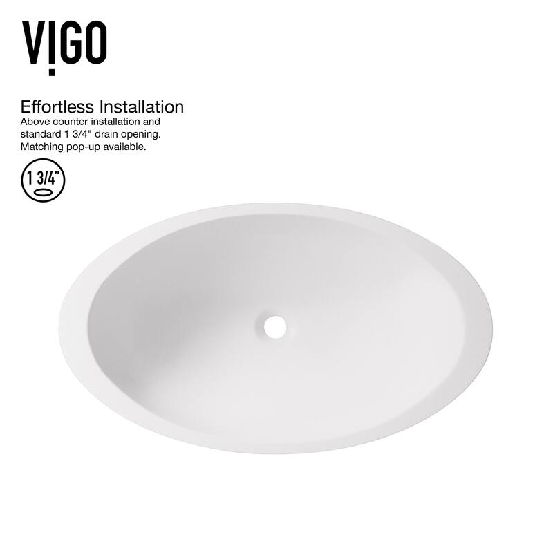 VIGO Wisteria 23"L x 14"W MatteStone Vessel Sink and Apollo 12"H Faucet Set