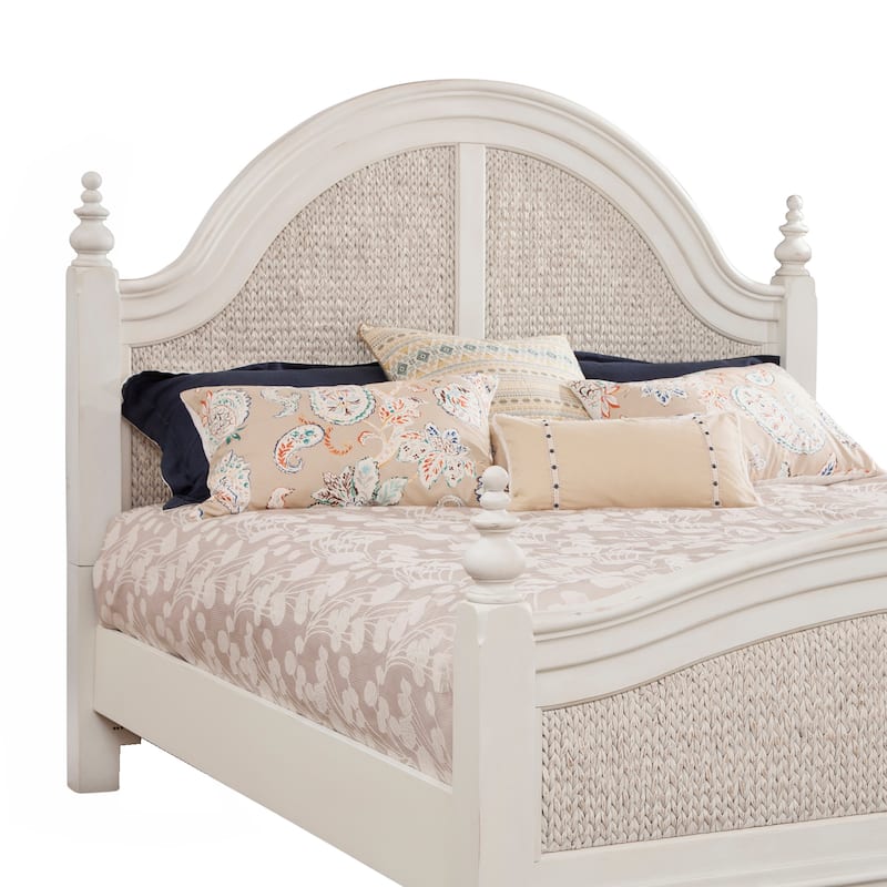 Roanoke Dove White Woven Panel Bed - Queen