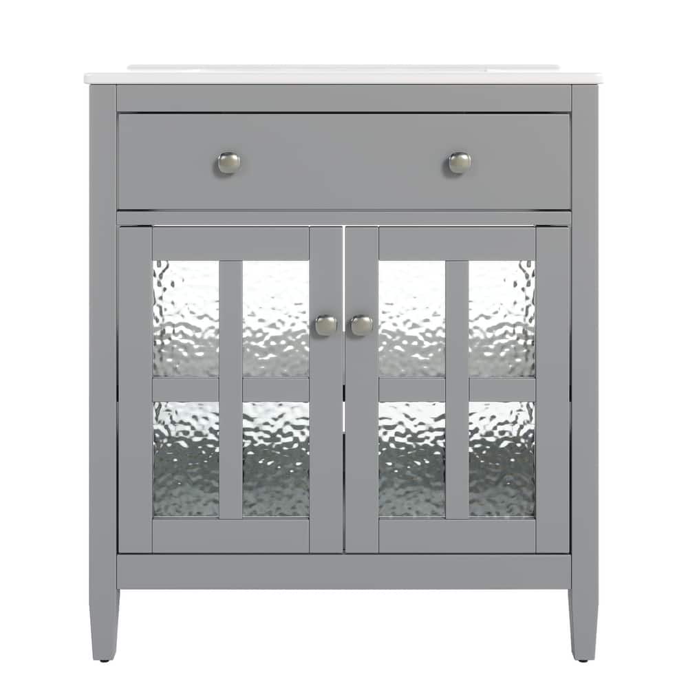 30" Bathroom Vanity with Ceramic Sink