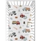 preview thumbnail 1 of 4, Sweet Jojo Designs Construction Truck Collection Boy Fitted Crib Sheet - Grey Yellow Orange Red and Blue Transportation