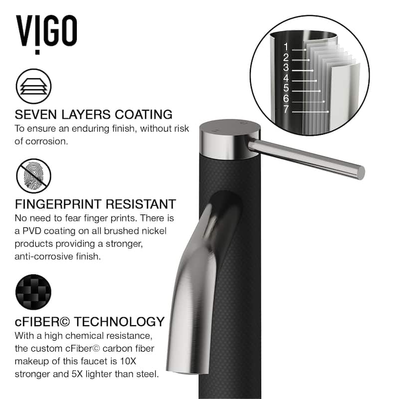 VIGO Cadman 18"L x 13"W Concrete Vessel Sink and Lexington 10"H Faucet Set - Brushed Nickel