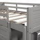 preview thumbnail 32 of 58, Twin Size Low Loft Bed with Cabinets,Shelves and Slide for Home