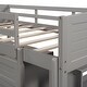 preview thumbnail 12 of 18, Versatility Low Twin Size Wooden Kids Bed Loft Bed with Cabinets,Shelves,Storage Drawers,Guardrails and Slide