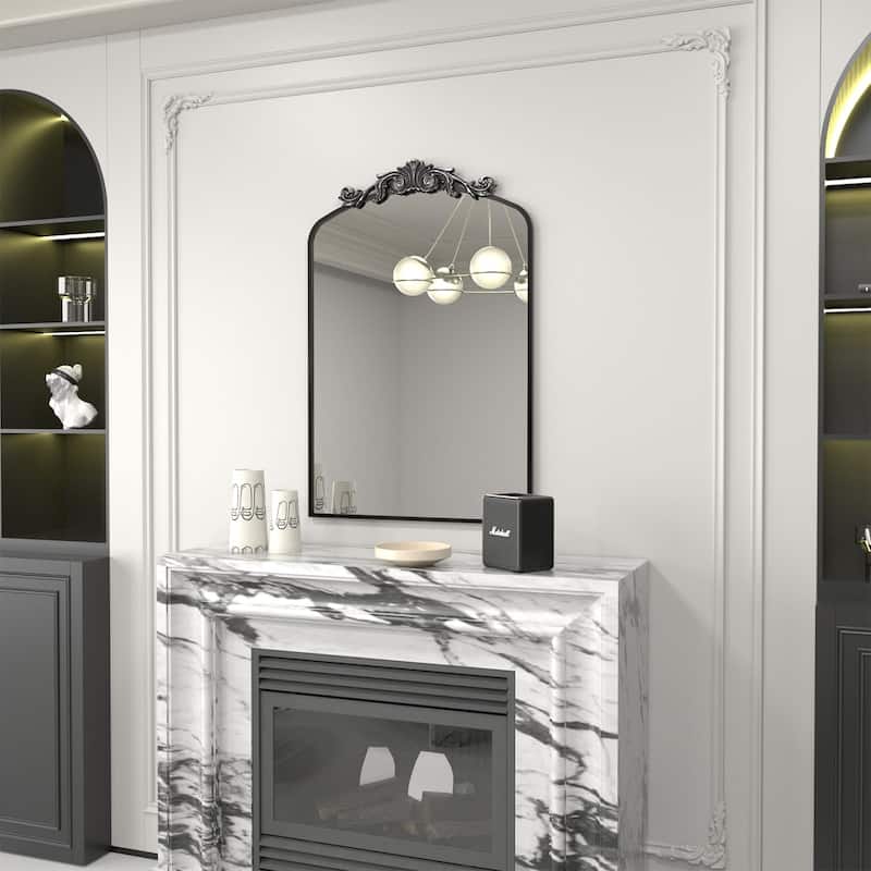 Arched Vintage Mirror Traditional Baroque Style Wall Mirror