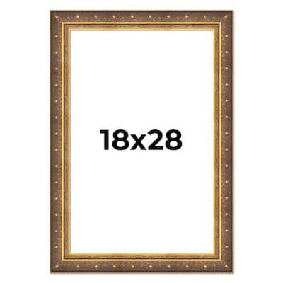18x28 Frame Vintage Gold Solid Wood Picture Frame | 2.5 Inch Moulding