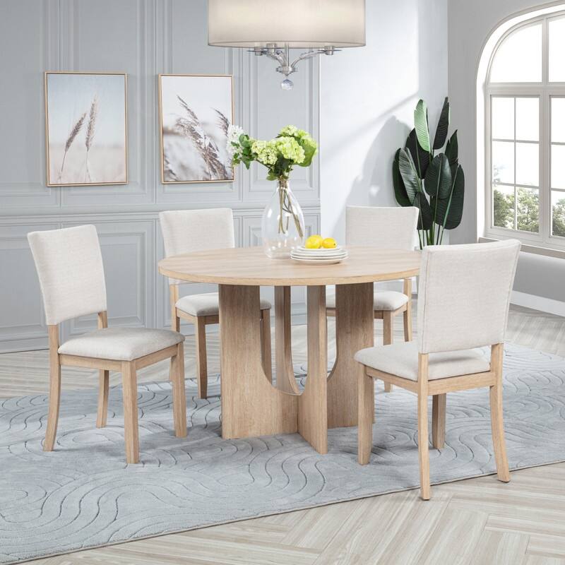 Best Master Furniture Harmony Light Oak Round Dining Table