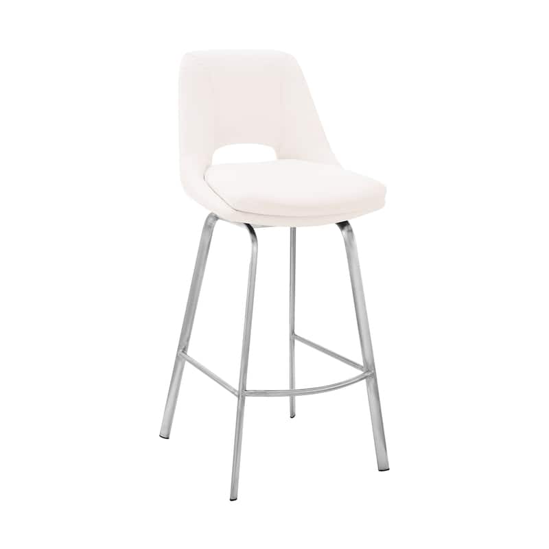 Carise Metal and Faux Leather Bar or Counter Swivel Stool