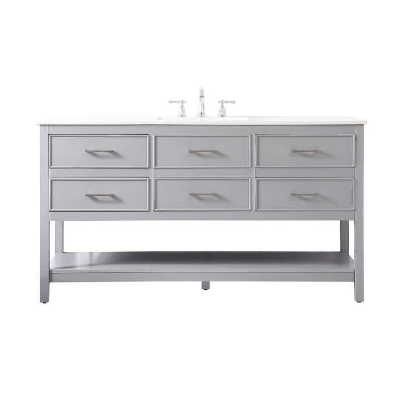 Elegant Lighting VF19060 Sinclaire 60" Free Standing Single Basin - Grey