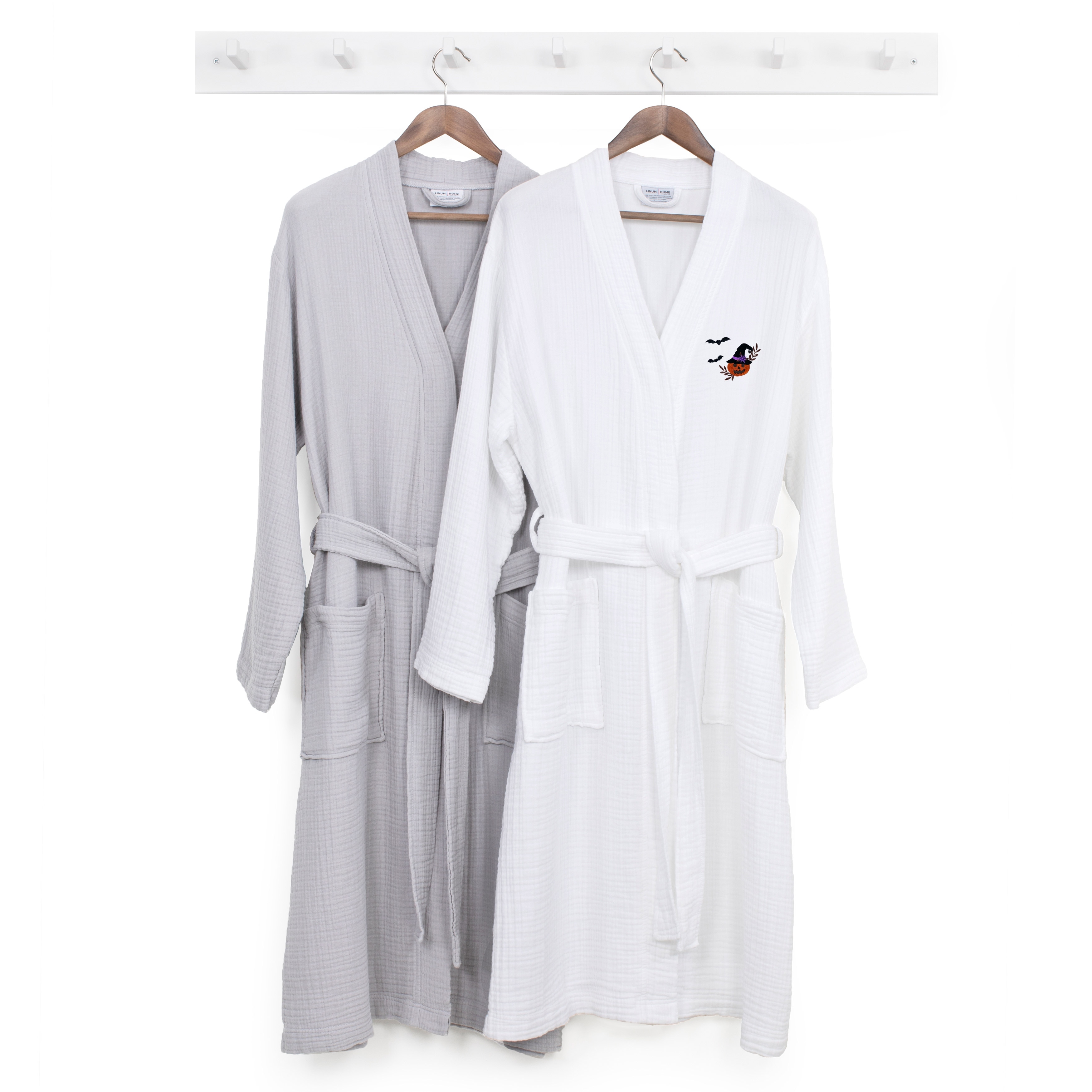 Authentic Hotel and Spa 100% Turkish Cotton Unisex Smyrna Bath Robe with - Picture 17 of 20