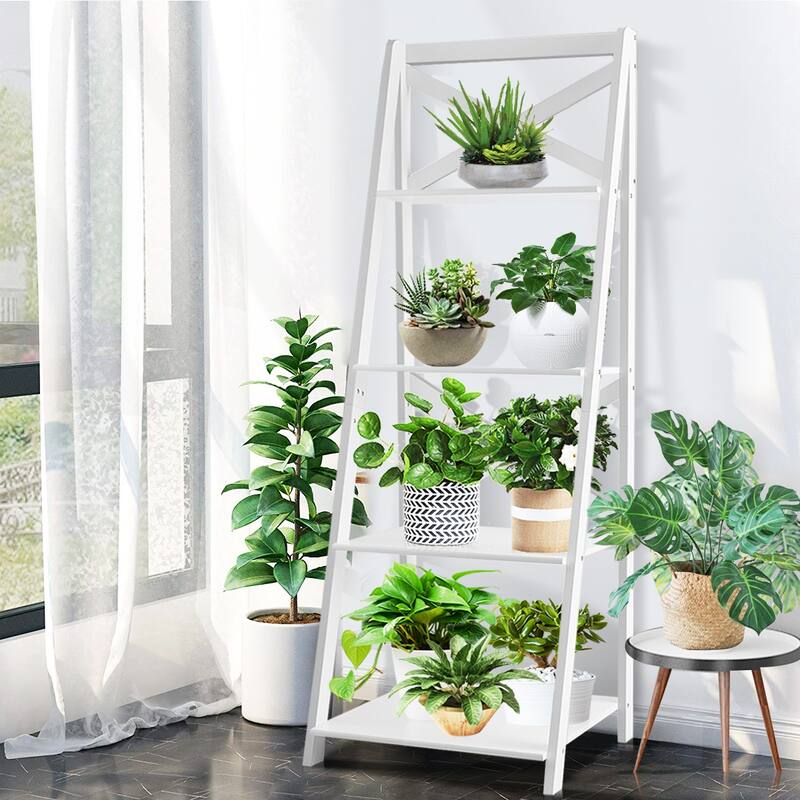 Costway 1PC/2PCS Ladder Shelf 4-Tier Bookshelf Bookcase Storage