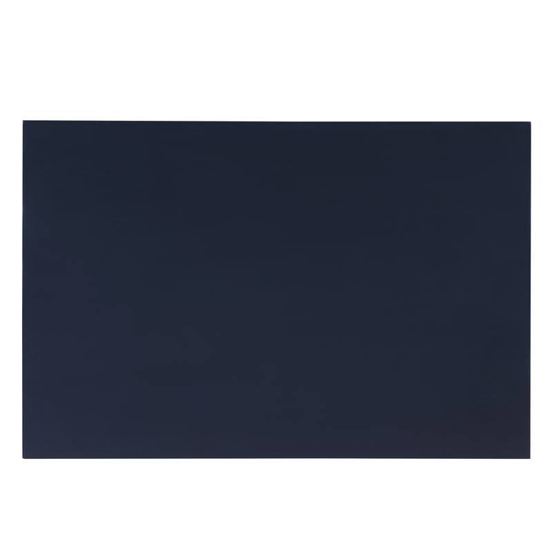 Midnight Blue Nightstand with 2 Drawers and Open Shelf, Nickel Knobs