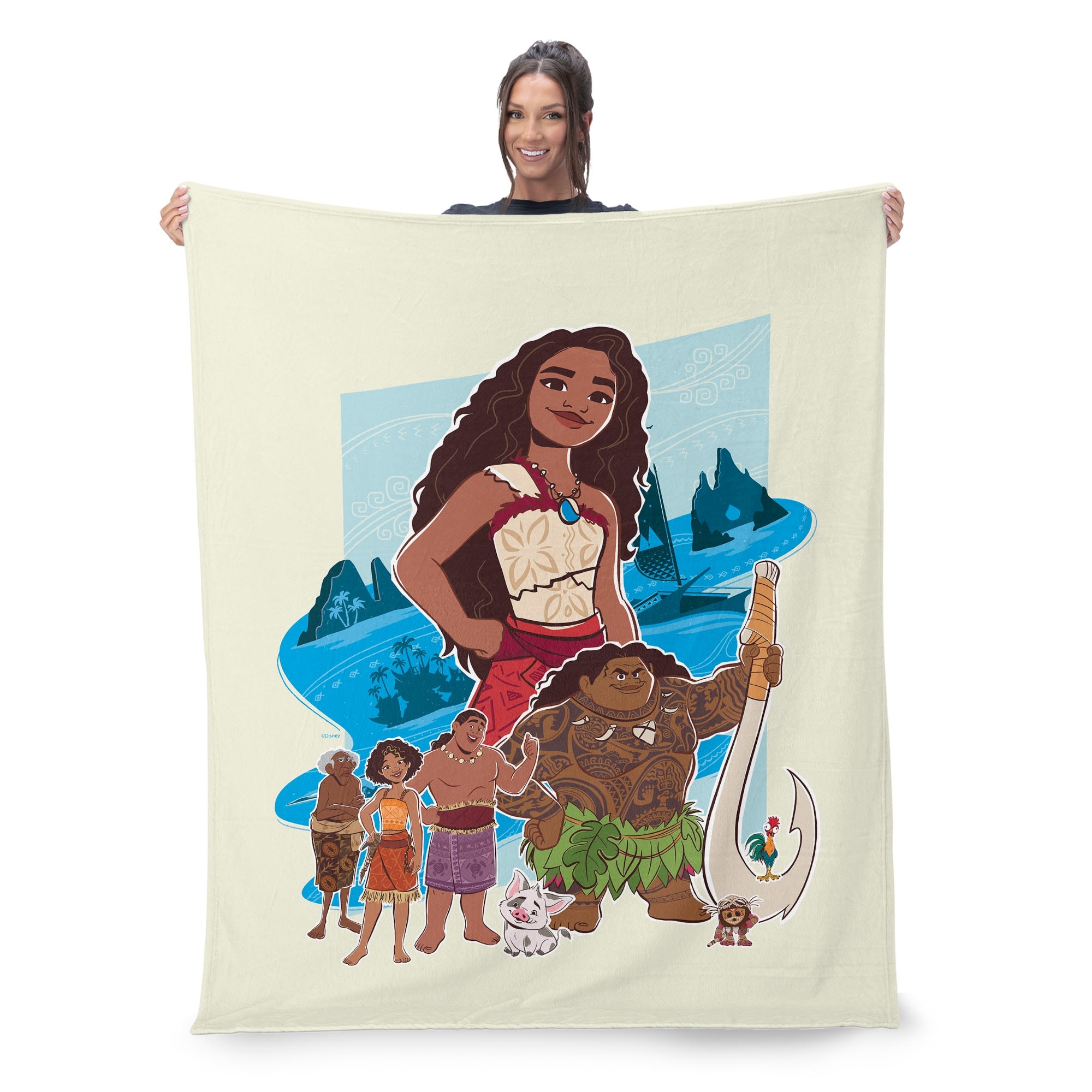 Disney Moana 2 Silk Touch Throw Blanket 50 x 60 Powerful Stance