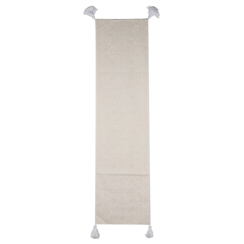 Novica Handmade Floral Charm Chain Stitched Cotton Table Runner