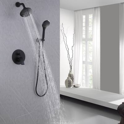 Wall Mounted Shower Faucet Set Rainfall Showerhead Combo Handheld Shower
