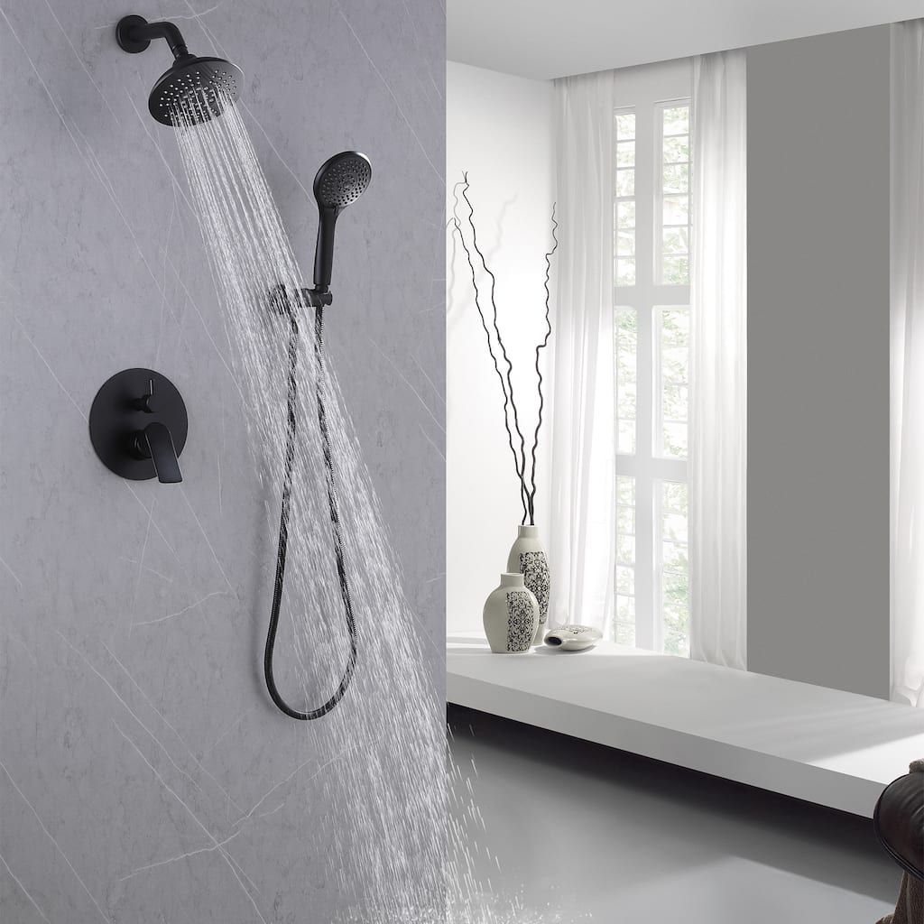 Wall Mounted Shower Faucet Set Rainfall Showerhead Combo Handheld Shower