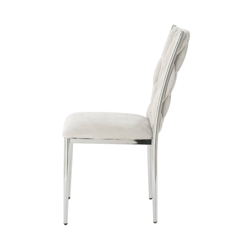 Modern Simple Velvet Dining Chair, Family Bedroom Stool Back Student Table Chair (Set Of 2)