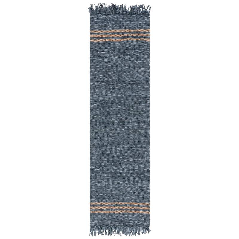 SAFAVIEH Handmade Vintage Leather Brandi Modern Rug - 2'3" x 9' Runner - Grey/Beige