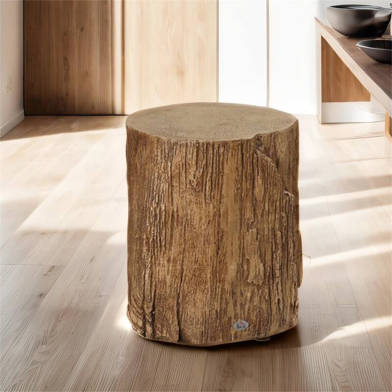 Tree Stump Shape Side Table with Adjustable Foot Pads