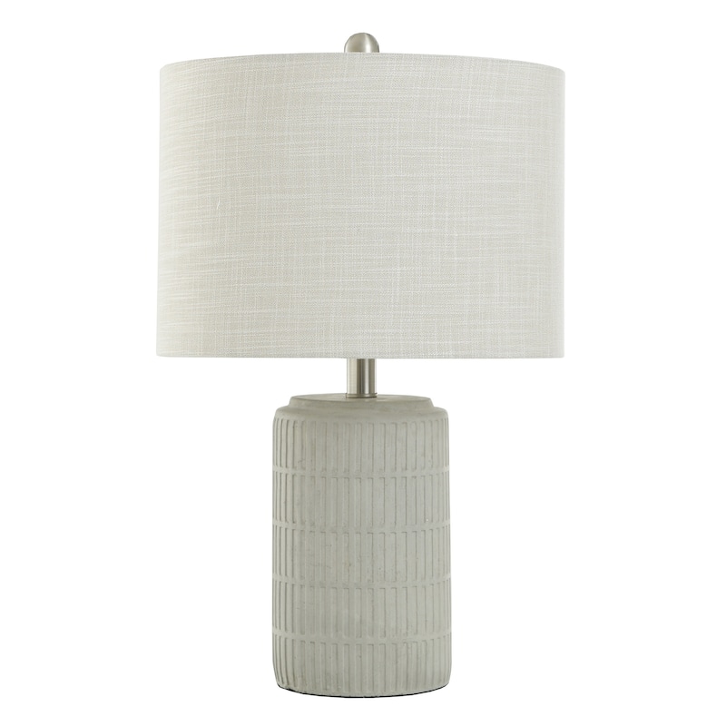 StyleCraft Joni Ceramic Table Lamp - Natural Cement Grey